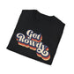 "Get Rowdy" (vintage design on black) Unisex T-Shirt in Black or White