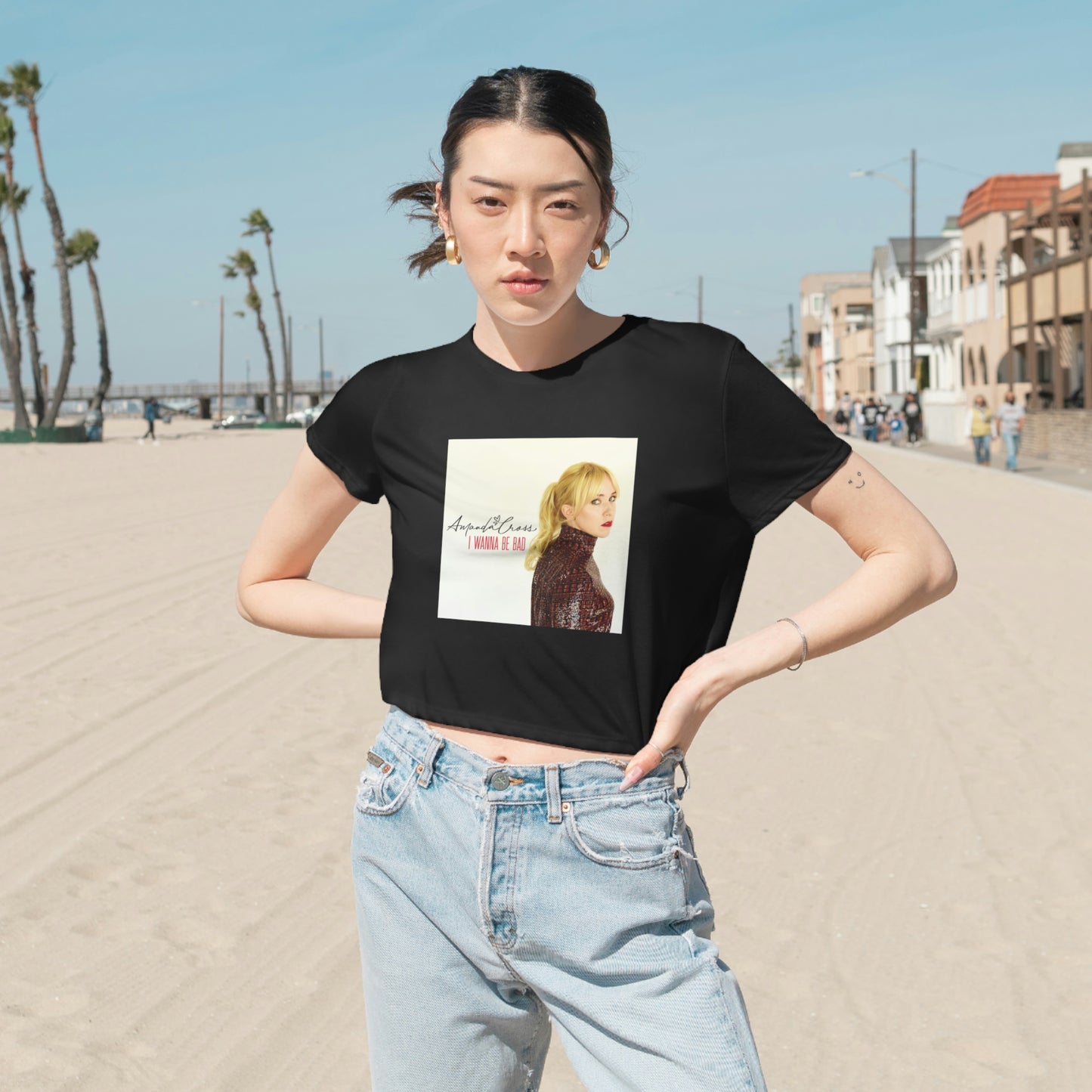 “I Wanna Be Bad” Flowy Cropped Tee